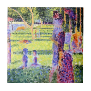 Azulejo De Cerâmica O Casal de Georges Seurat, Pointillismo Antigo