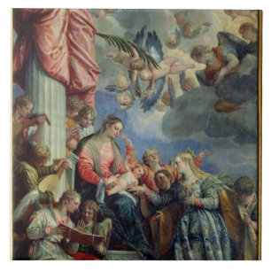 Azulejo De Cerâmica O casamento místico de St. Catherine