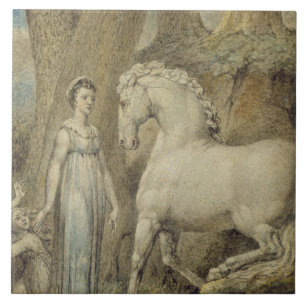 Azulejo De Cerâmica O cavalo, de "das baladas William Hayley", c.1805