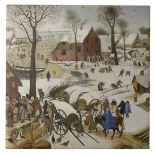 Azulejo De Cerâmica O Censo em Belém (por Pieter Bruegel)