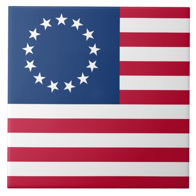 Azulejo De Cerâmica O Círculo de Estrelas, Bandeira Americana por Bets (Frente)