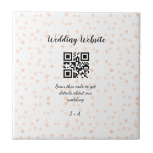 Azulejo De Cerâmica O código QR de verificação do site de casamento pa