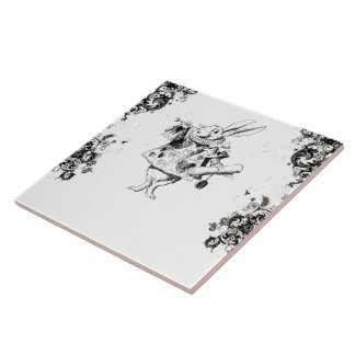 Azulejo De Cerâmica O coelho da rainha - coleção dos redemoinhos de