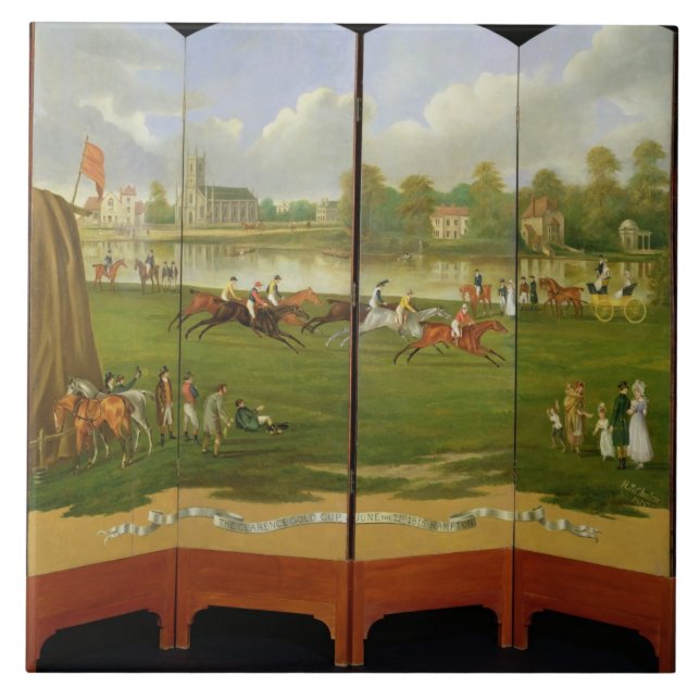 Azulejo De Cerâmica O começo da raça para o copo Dourado de Clarence (Frente)