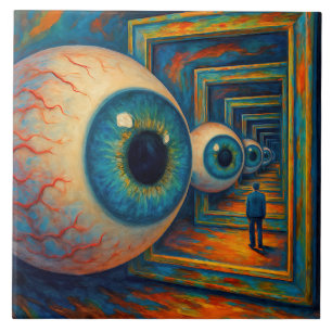 Azulejo De Cerâmica "O Corredor de Ver" - Um Retrato Surreal