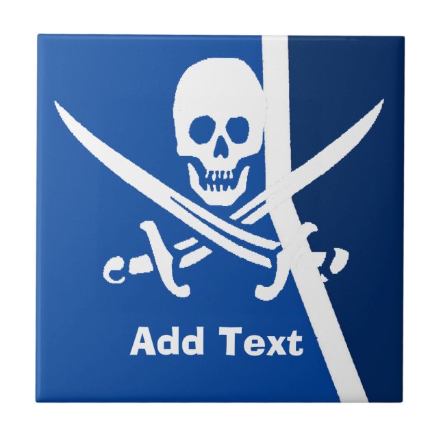 Azulejo De Cerâmica O crânio, Abstrato de espada, Olhar Holandês, Pers (Frente)