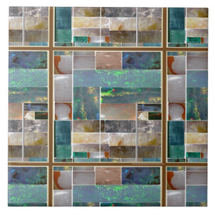 Azulejo De Cerâmica O cristal gravado esquadra o gráfico artístico do