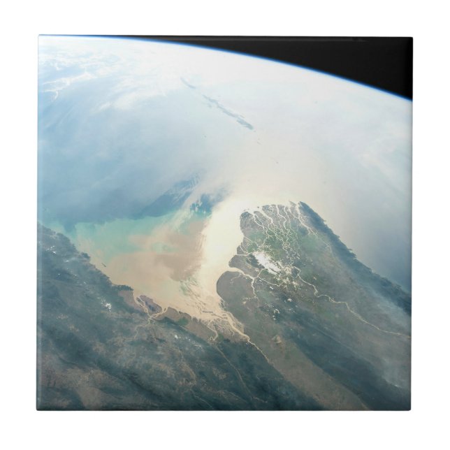 Azulejo De Cerâmica O Delta Do Rio Irrawaddy Na Birmânia (Myanmar). (Frente)