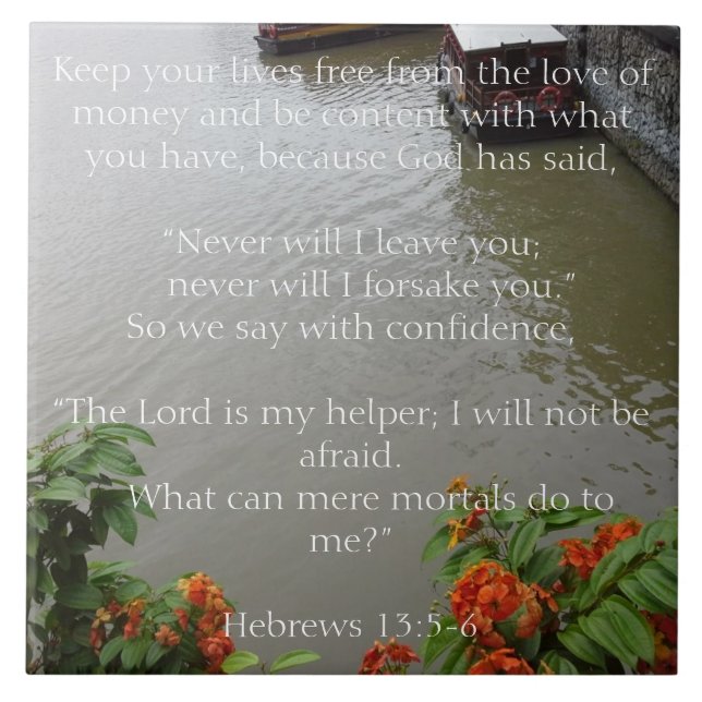 Azulejo De Cerâmica O deus nunca deixá-lo-á. Presente cristão (Frente)