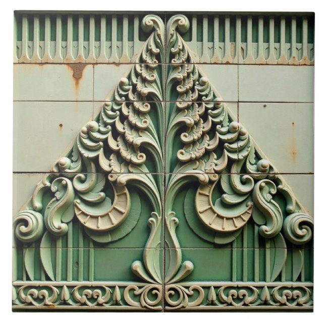 Azulejo De Cerâmica O Dossel Veridian (Frente)