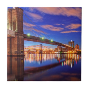 Azulejo De Cerâmica O East River, ponte de Brooklyn, Manhattan