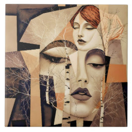 Azulejo De Cerâmica O Eco de “Virelle” – Um Retrato Abstrato