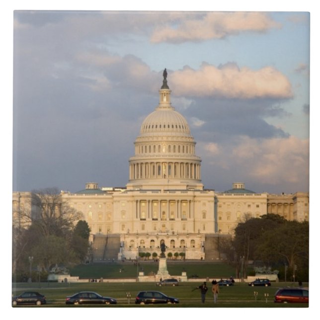 Azulejo De Cerâmica O edifício do Capitólio dos Estados Unidos em (Frente)