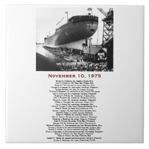 Azulejo De Cerâmica O Edmund Fitzgerald com Nomes da Tripulação