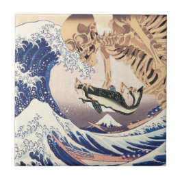 Azulejo De Cerâmica O Espectro de Esqueleto na Onda do Excelente