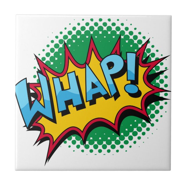 Azulejo De Cerâmica O estilo cómico do pop art Whap! (Frente)