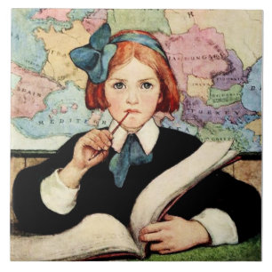 Azulejo De Cerâmica O Estudioso por Jessie Willcox Smith