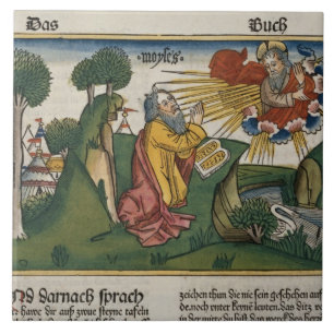 Azulejo De Cerâmica O êxodo 34 1-10 Moses recebe as segundas tabuleta