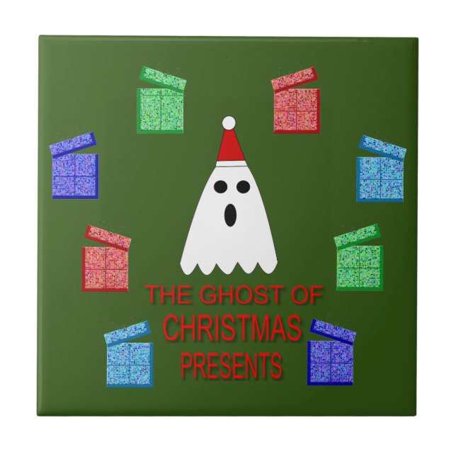 Azulejo De Cerâmica O Fantasma do Natal Apresenta Engraçado (Frente)