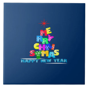 Azulejo De Cerâmica O feliz ano novo do Feliz Natal