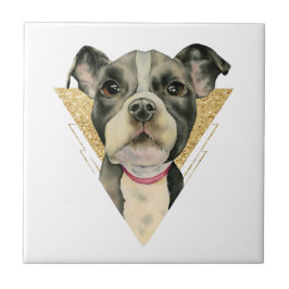 Azulejo De Cerâmica O "filhote de cachorro Eyes" a aguarela do cão do