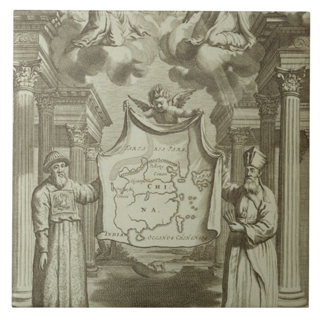Azulejo De Cerâmica O Frontispiece a "China ilustrou" por Athanasius (Frente)