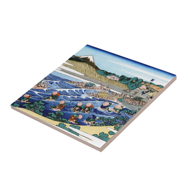 Azulejo De Cerâmica O Fuji de Kanaya no Tokaido Hokusai (Lateral)