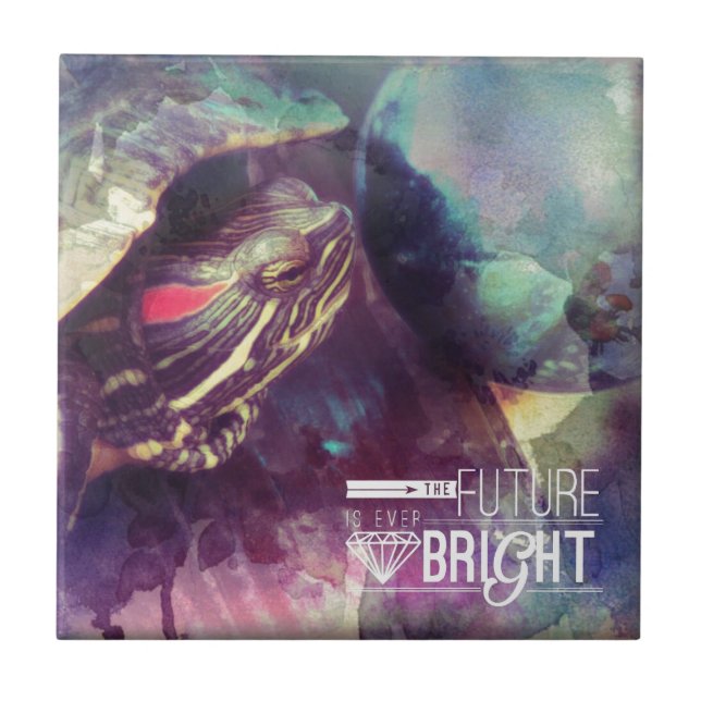 Azulejo De Cerâmica O Futuro está Brilhante, Myrtle, a Tartaruga (Frente)