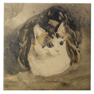 Azulejo De Cerâmica O Gato (de Gwen John)