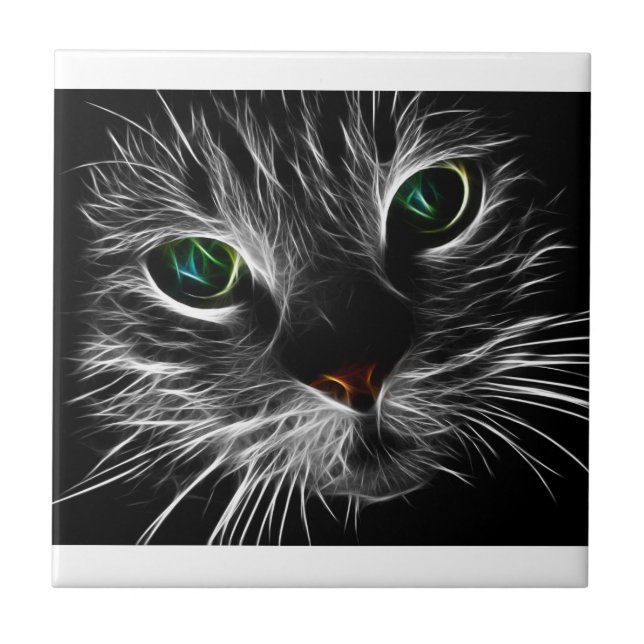 Azulejo De Cerâmica O gato "elétrico" (Frente)