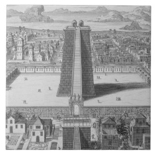 Azulejo De Cerâmica O grande templo de Vitsliputsli em Cidade do