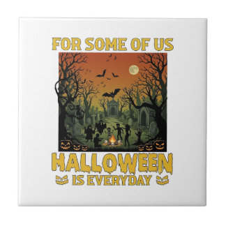 Azulejo De Cerâmica O Halloween É Todos Os Dias Fogueira De Zumbis No 