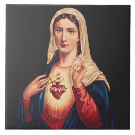 Azulejo De Cerâmica O Imaculado Coração de Maria
