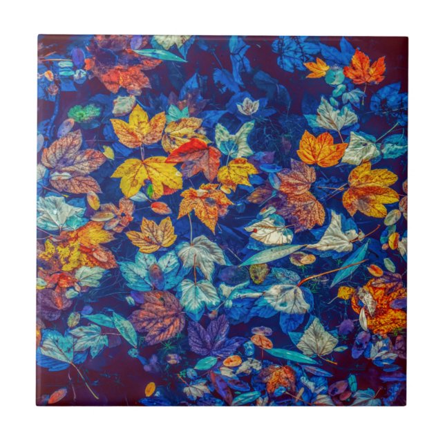 Azulejo De Cerâmica O índio cai folhas espiralando padrão (Frente)