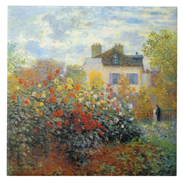 Azulejo De Cerâmica O Jardim do Monet na Argenteuil Fine Art (Frente)