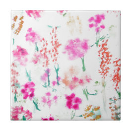 Azulejo De Cerâmica O jardim feliz da luz do sol floresce presentes