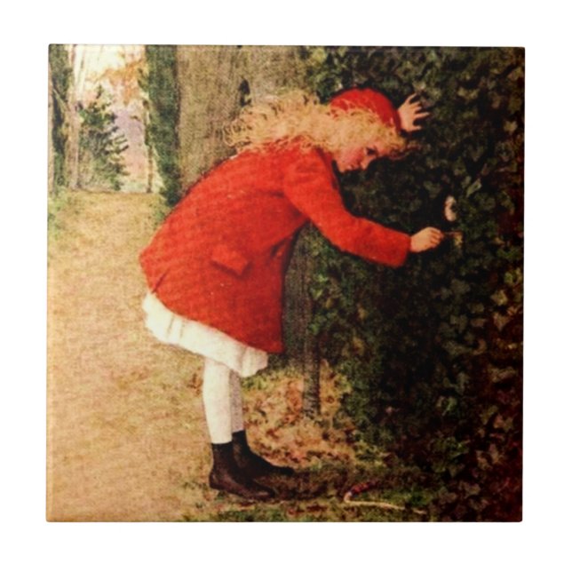 Azulejo De Cerâmica O jardim secreto (Frente)