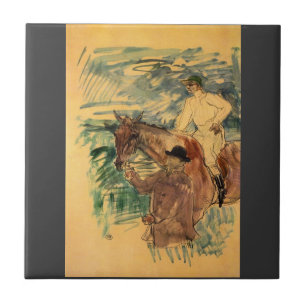 Azulejo De Cerâmica O jóquei 3 por Toulouse-Lautrec