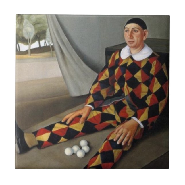 Azulejo De Cerâmica O Juggler (por Antonio Donghi) (Frente)