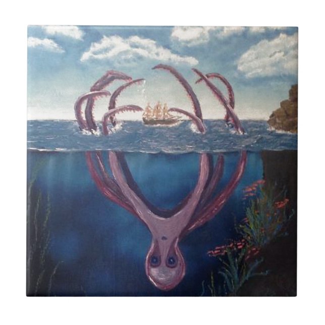 Azulejo De Cerâmica O Kraken (Frente)