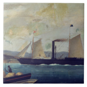 Azulejo De Cerâmica O "Mallorcan", navio em que George Sand e Cho