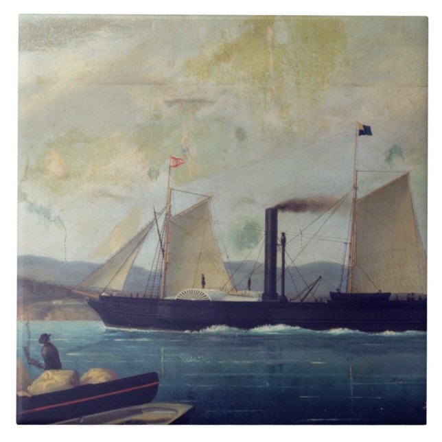 Azulejo De Cerâmica O "Mallorcan", navio em que George Sand e Cho (Frente)