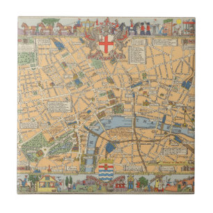 Azulejo De Cerâmica O mapa das crianças de Londres, Inglaterra