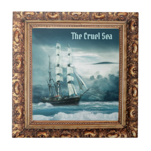 Azulejo De Cerâmica O Mar Cruel - Navio à Vela