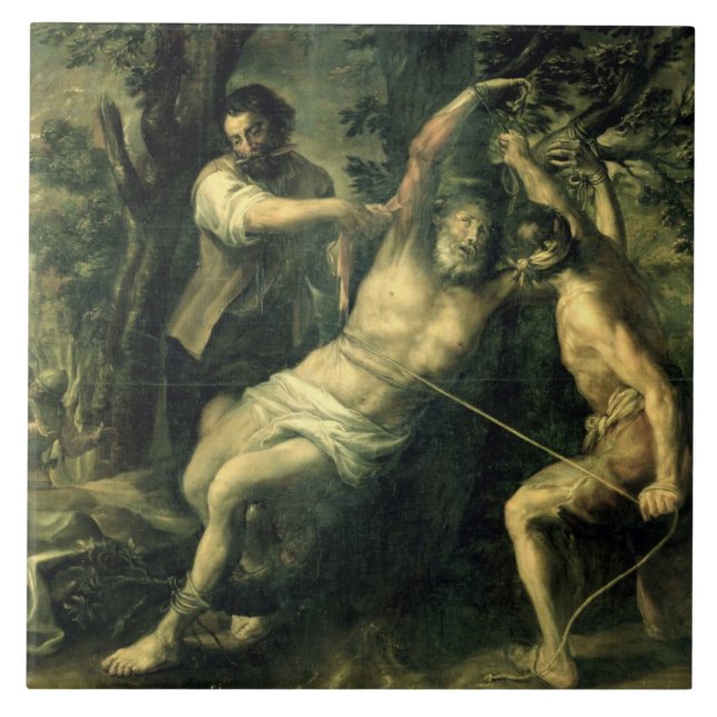 Azulejo De Cerâmica O martírio de St Bartholomew 2 (Frente)