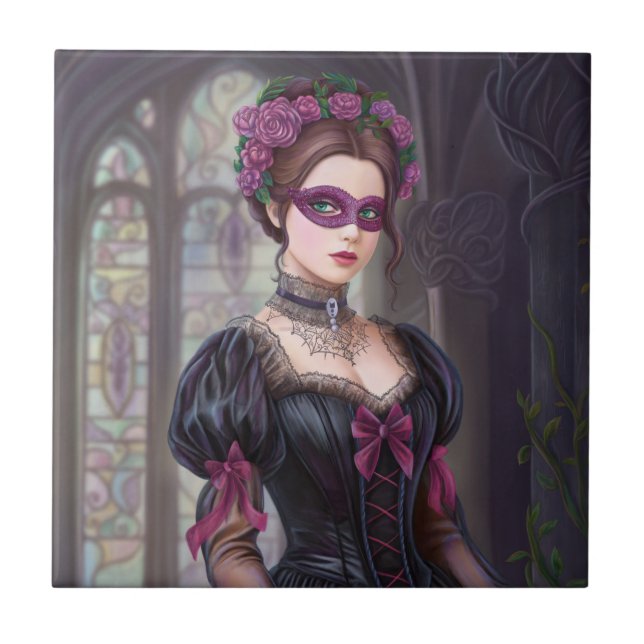 Azulejo De Cerâmica O Mascarada Victoriano (Frente)