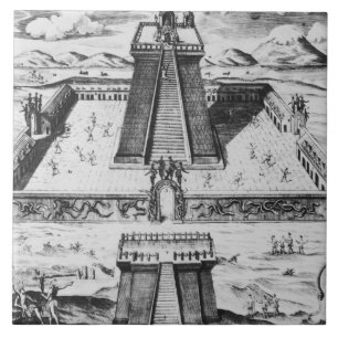 Azulejo De Cerâmica O Mayor de Templo em Tenochtitlan
