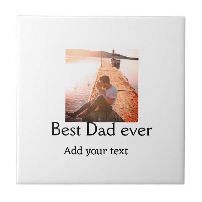 Azulejo De Cerâmica O melhor pai alguma vez adicionou nome imagem dia  (Frente)