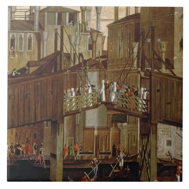 Azulejo De Cerâmica O milagre da relíquia da cruz santamente, detalhe (Frente)