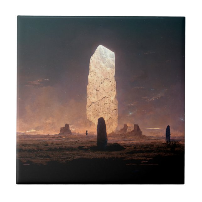 Azulejo De Cerâmica O Monolith 4 Fantasy Sci-Fi (Frente)